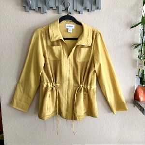 Peck & Peck gold zip up shirt jacket, small